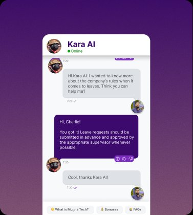 Kara AI HR assistant interface