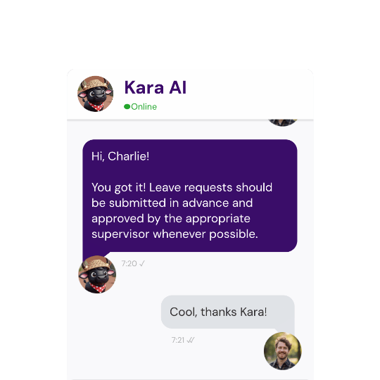 Kara AI HR assistant interface